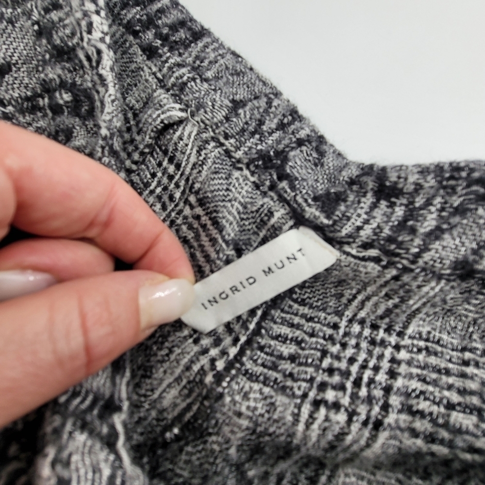 INGRID MUNT knitted black white straight leg wool viscose pants size small - Picture 6 of 11